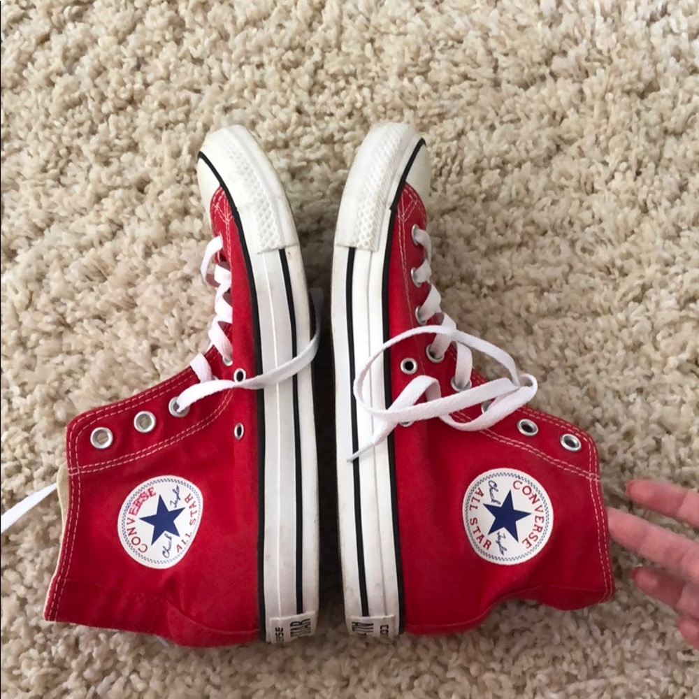 Red high top converse